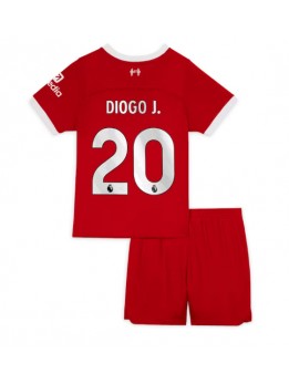 Billige Liverpool Diogo Jota #20 Hjemmedraktsett Barn 2023-24 Kortermet (+ Korte bukser)